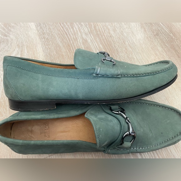 Peter Millar Men’s Suede Bit Loafers Green 11.5 Preppy Classic Business Dress - Picture 10 of 14